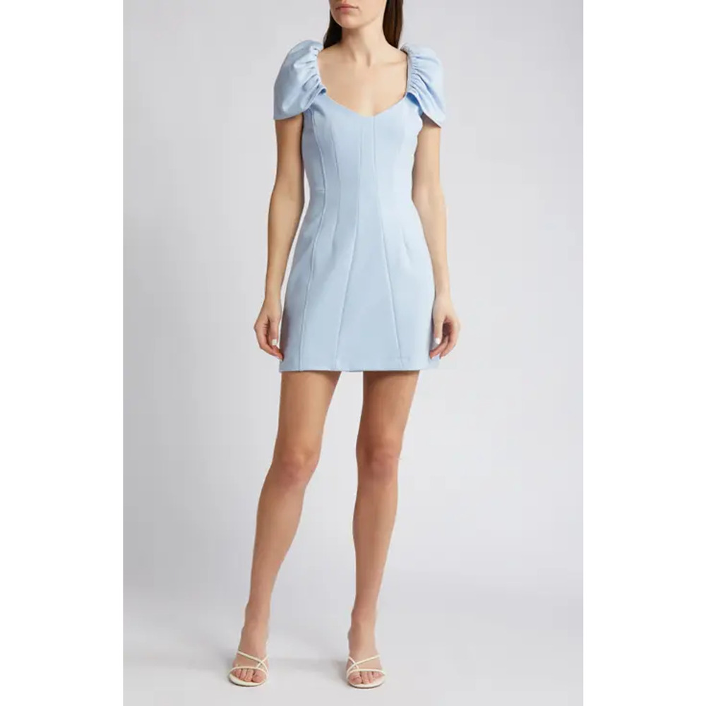 FRENCH CONNECTION SHORT SLEEVE WHISPER PUFF SHOULDER A LINE DRESS SIZE 8 $148